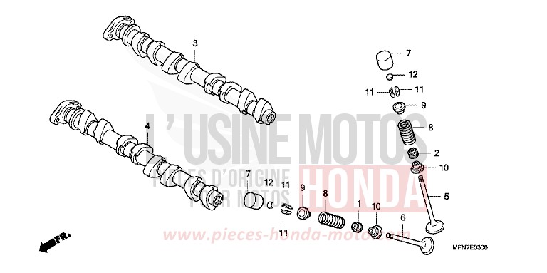 NOCKENWELLE/VENTIL von CB1000R ABS PEARL SIENA RED (R320) von 2010